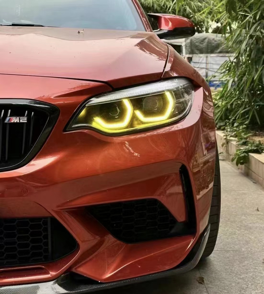 Angel Eyes For BMW M2 2 series LED Lemon Yellow DRL  F22 F23 F87 LCI daytime running lights 63117494851 63117494852