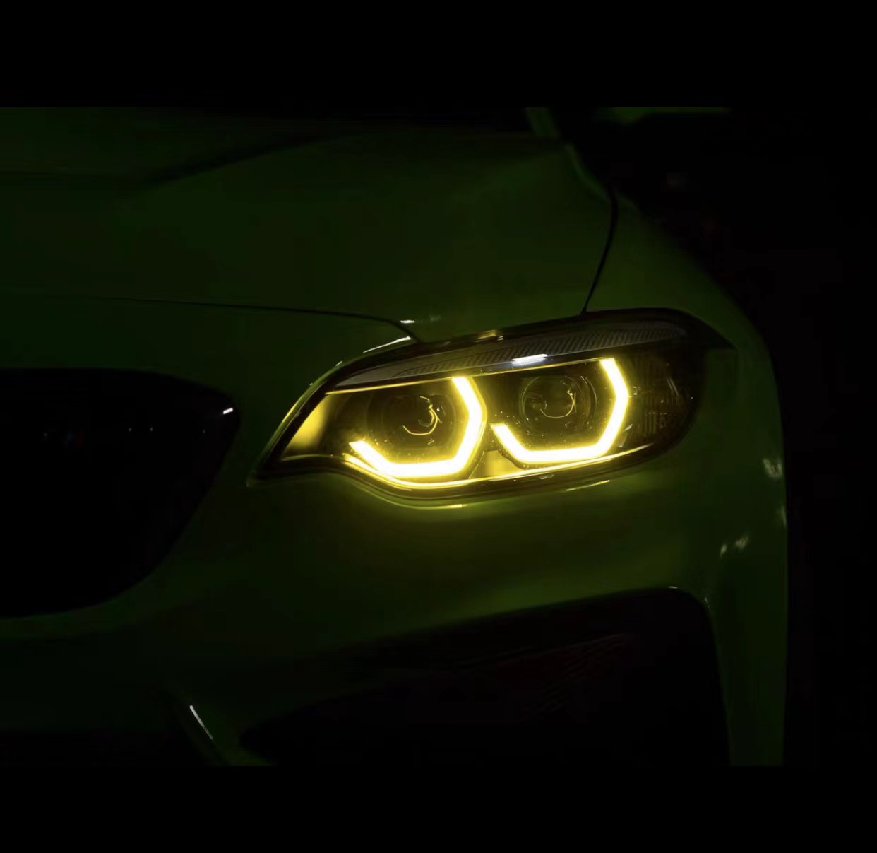 Angel Eyes For BMW M2 2 series LED Lemon Yellow DRL  F22 F23 F87 LCI daytime running lights 63117494851 63117494852