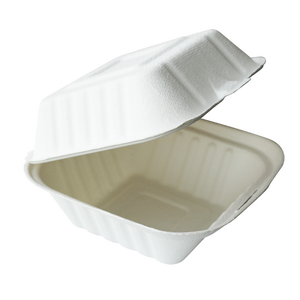 Biodegradable Taper Sugarcane Bagasse Lunch Box to Go Fast Food Packaging Sugar Cane Container Sandwich Container Folders Accept