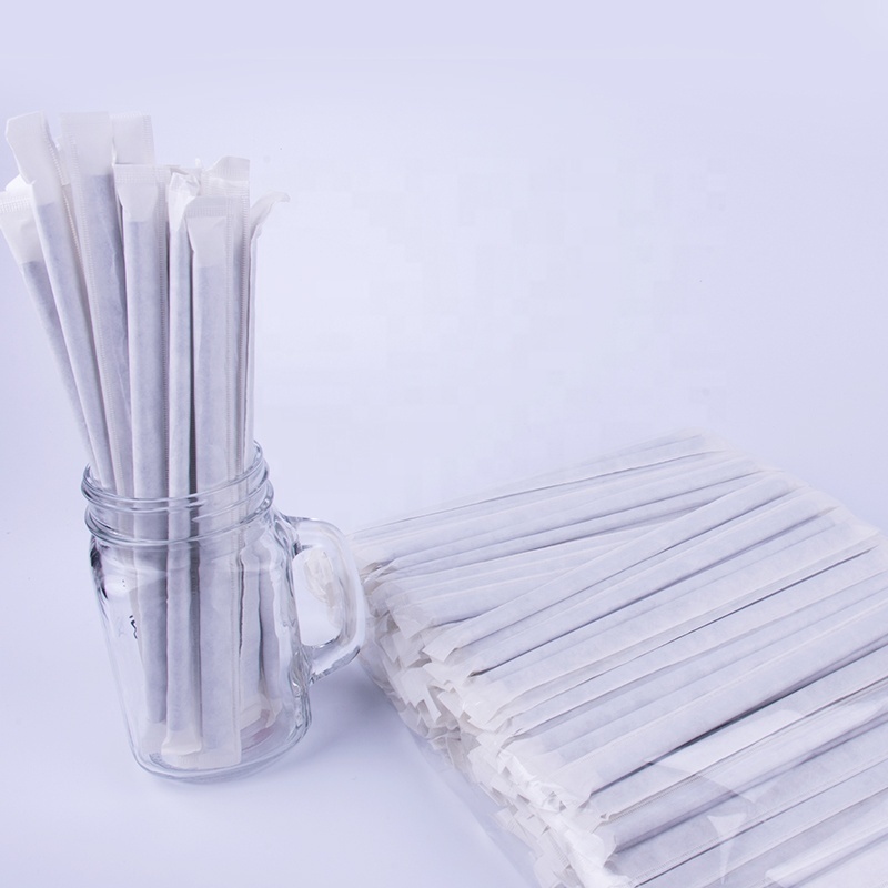 Individudually Wrapped TWO-IN-ONE Bubble Tea Paper Straws With Spoon