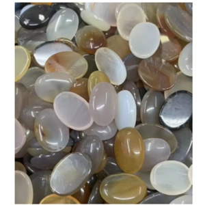 wholesale natural agate jade jewelry accessories Flat egg-shaped agate jade surface smooth can do jewelry inlay