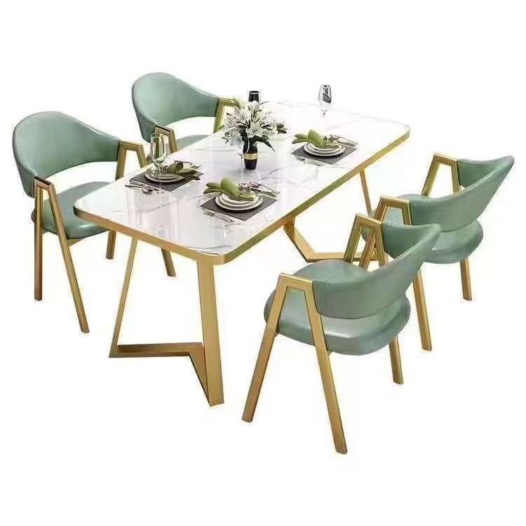 Nordic negotiation table light luxury table dining chair combination small family simple coffee milk tea shop rectangular table