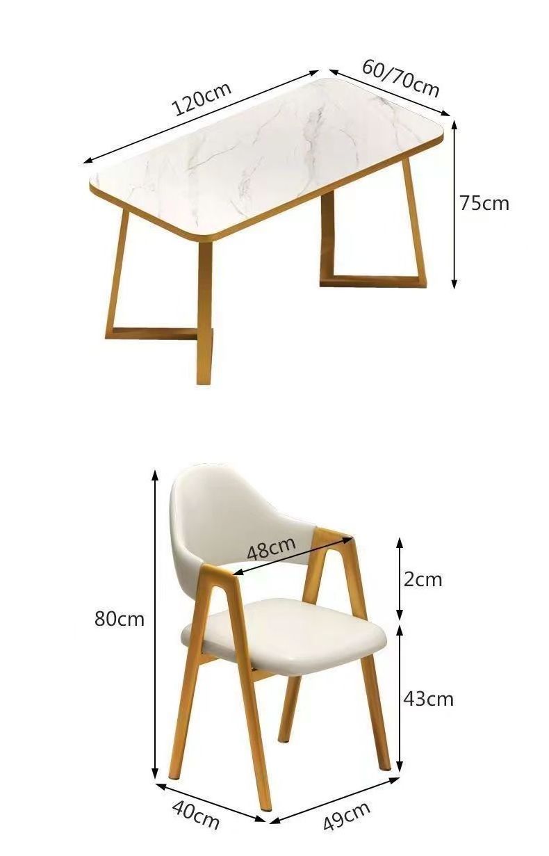 Nordic negotiation table light luxury table dining chair combination small family simple coffee milk tea shop rectangular table