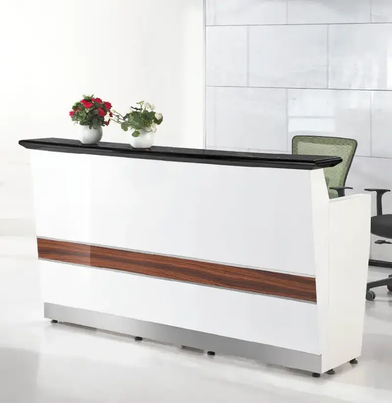 2023 JIYOU Modern high end white beauty salon bank hospital gym mall 2020 the hot sale glossy baking paint reception desk