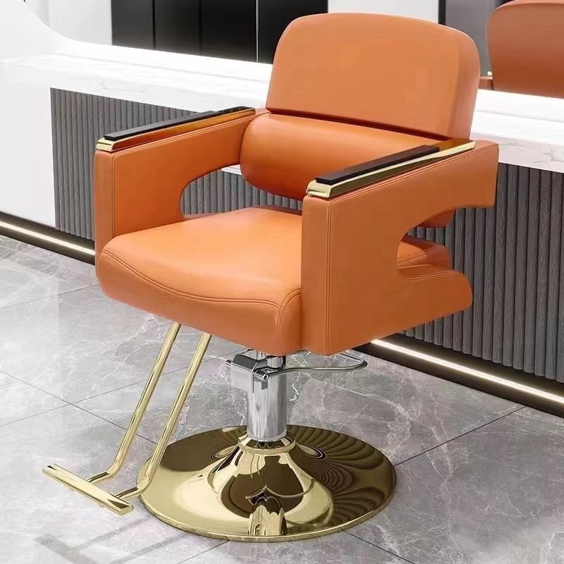 2024 Customized factory wholesale black leather square base hair salon professional barber chairs