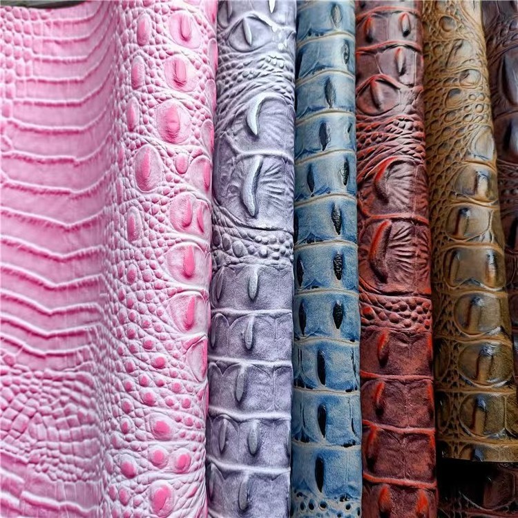 Popular Embossed PVC Crocodile Faux Leather Fabrics Synthetic Vinyl Leather for Bags Shoes Wallets-Multi-Use Synthetic Leather