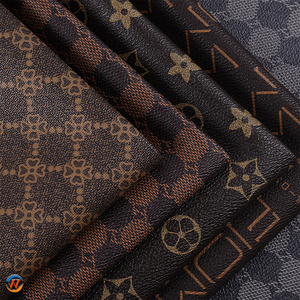 Spot wholesale 0.5mm high quality knitted bottom digital printed monogram purse packaging leather PVC leather