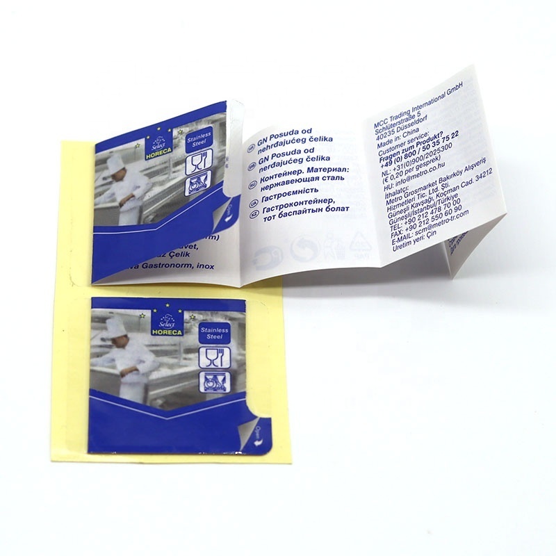 Custom Printed Adhesive Booklet Labels Round Folding Label Multi Layer Labels