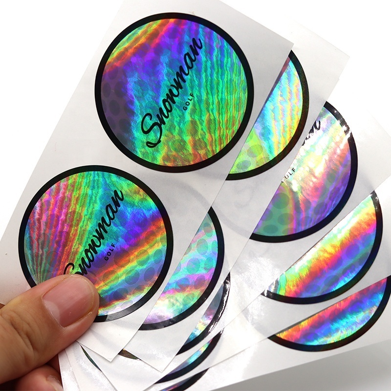 Custom Made Cheap Bulk Shinny Decorative Die cut Vinyl Hologram Label Cute Holographic Sticker