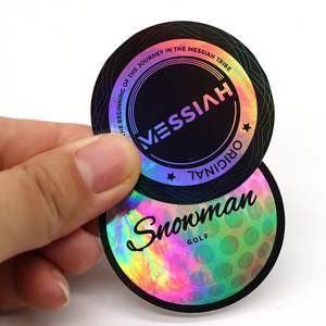 Custom Made Cheap Bulk Shinny Decorative Die cut Vinyl Hologram Label Cute Holographic Sticker