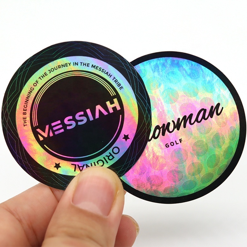 Custom Made Cheap Bulk Shinny Decorative Die cut Vinyl Hologram Label Cute Holographic Sticker