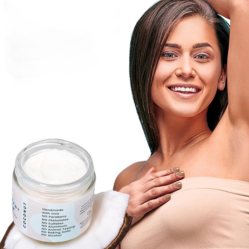 OEM Natural Custom Label Whole Body Aluminum Free Invisible Cream Deodorant Coconut & Vanilla for 72h Odor Control