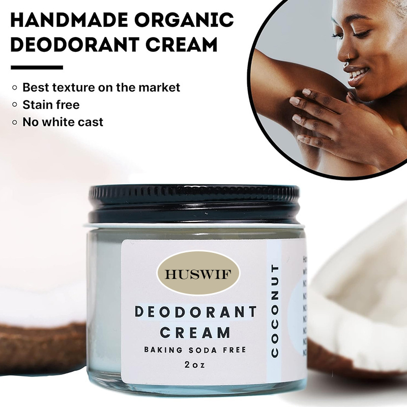 OEM Natural Custom Label Whole Body Aluminum Free Invisible Cream Deodorant Coconut & Vanilla for 72h Odor Control