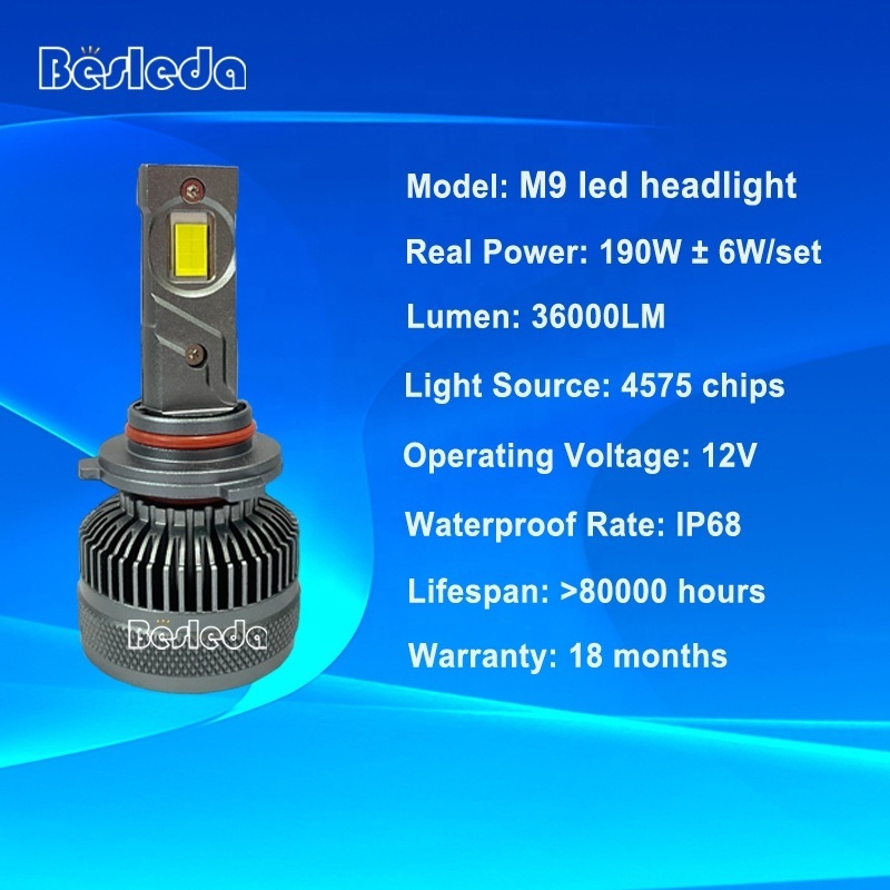 Super Power 180W 36000LM Car Bulbs Led h7 H4 H11 Led Headlight H7 9005 9006 auto lighting system waterproof led 190W