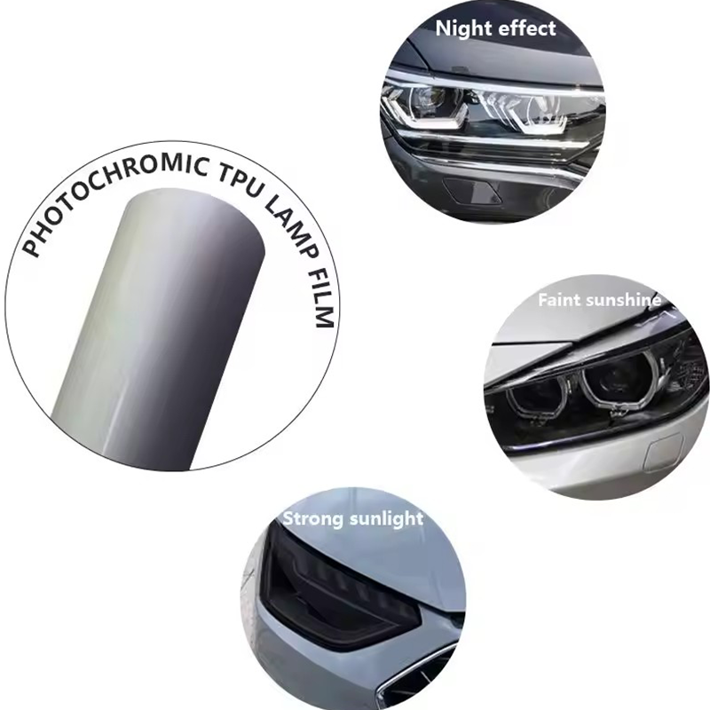 Self-healing TPU PPF Headlight Tint Film Anti Small Scratches Protect Smoke Black Car Lamp Tint Film