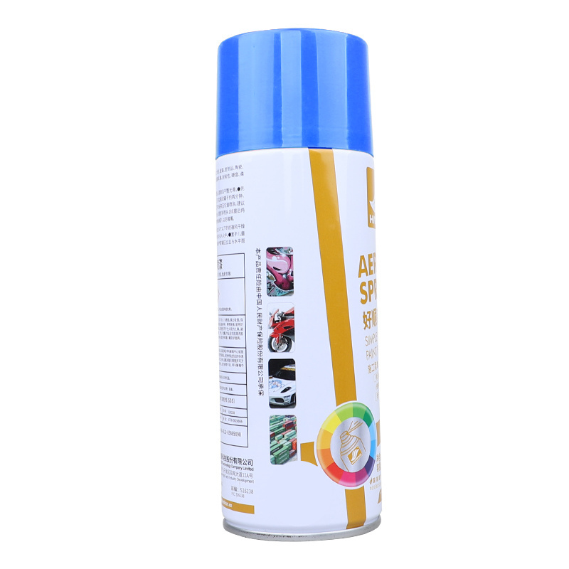 Blue paint wholesale 450ml anti-rust paint factory processing acrylic spray car color change sky blue dark blue Spray paint