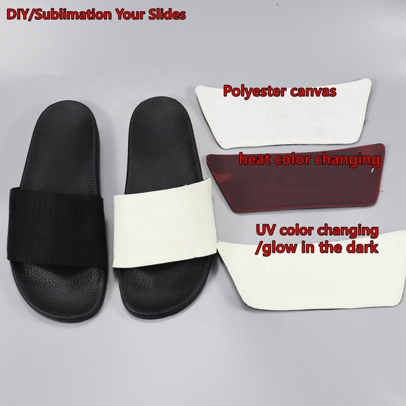 polyester plain sublimation blanks slides with removable straps, sublimation slippers sandals shoes unisex