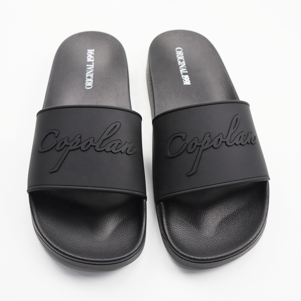 Soft comfort OEM PU Rubber Custom Color Design Logo Men And Women Sandals Custom logo slide slipper