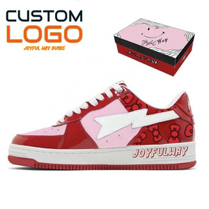 2024 sneakers custom fashion women's casual walking shoes, custom bapes pink ladies woman shoes sneakers