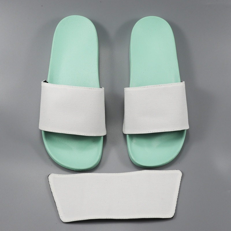 White Color Blank Polyester Strap PVC Sole Men And Women Slide Sandals Shoes Custom Printing Sandals Shoes