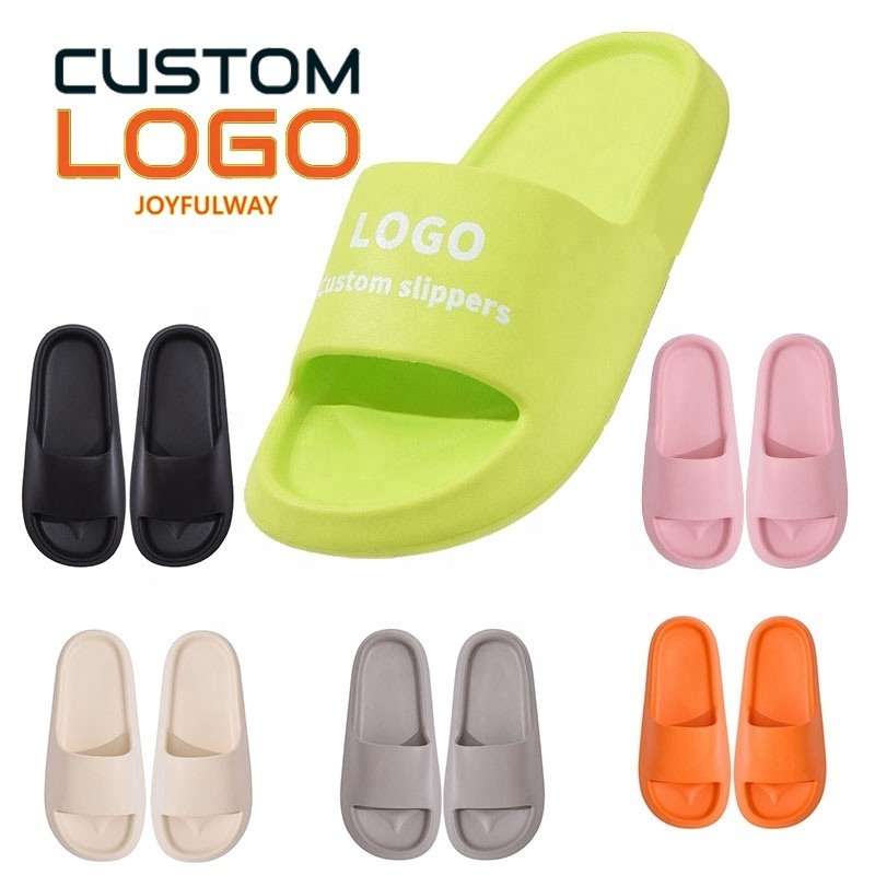 fashion EVA durable designer soft yezzy slides custom logo, cloud foam custom printing slides slippers