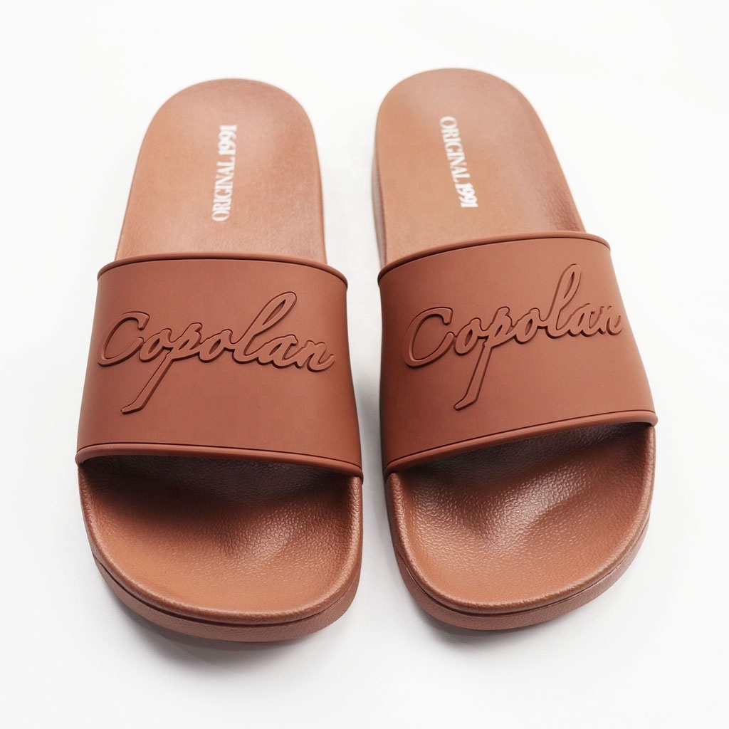 Soft comfort OEM PU Rubber Custom Color Design Logo Men And Women Sandals Custom logo slide slipper