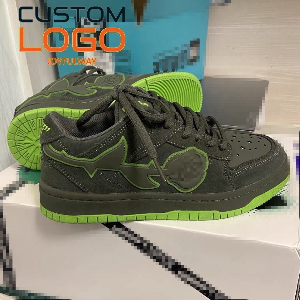 custom shoes with logo gray suede casual custom logo shoes  low top designer shoes customized sneakers