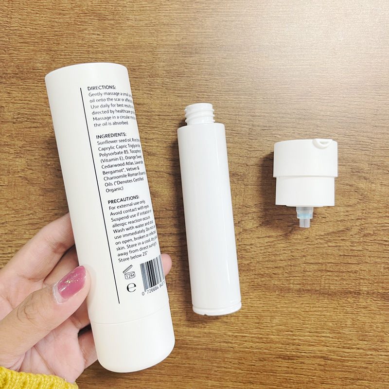 Luxury 30ml 50ml refillable Eco-friendly airless pump bottle cosmetic package container matte white grey with refill bottle