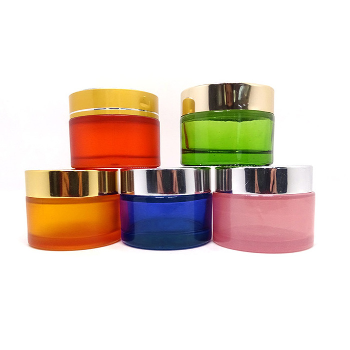 15g 30g 50g 60g 100g skin care packaging pink white blue green orange face cream apothecary cosmetic glass jar with cap