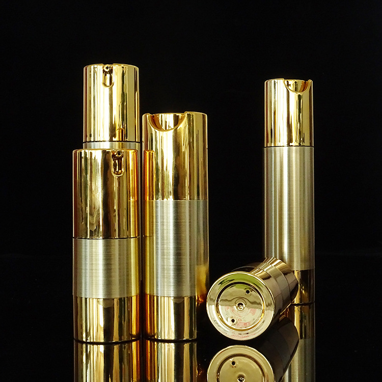 Custom gold silver 15ml 20ml 30ml 50ml 80ml 100ml 120ml cosmetic luxury lotion airless pump bottle