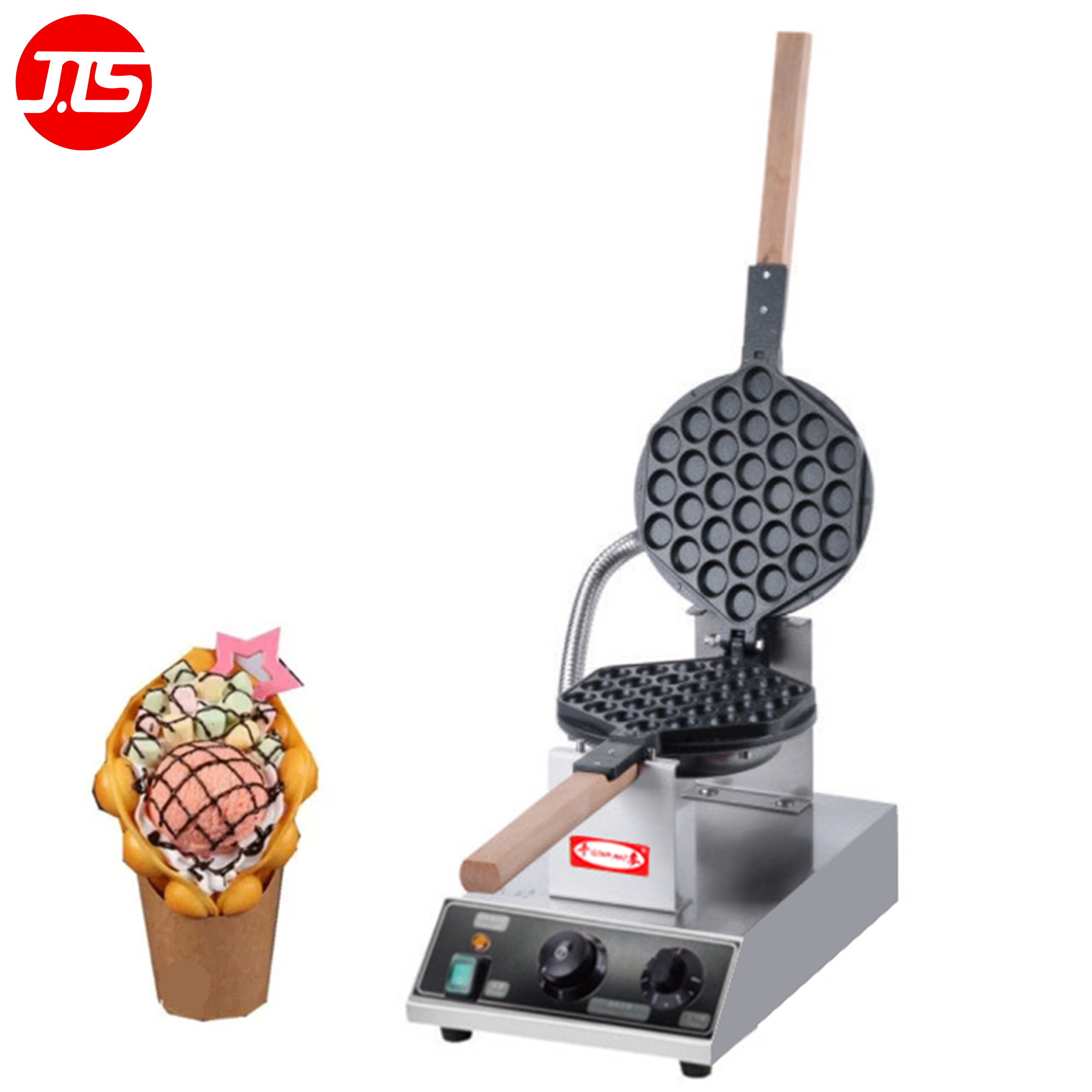 JTS Manufacture 2024 Heavy Duty Snack Equipment Commercial Belgian Waffle Rotary Machine Egg Bubble Waffle Maker Machine