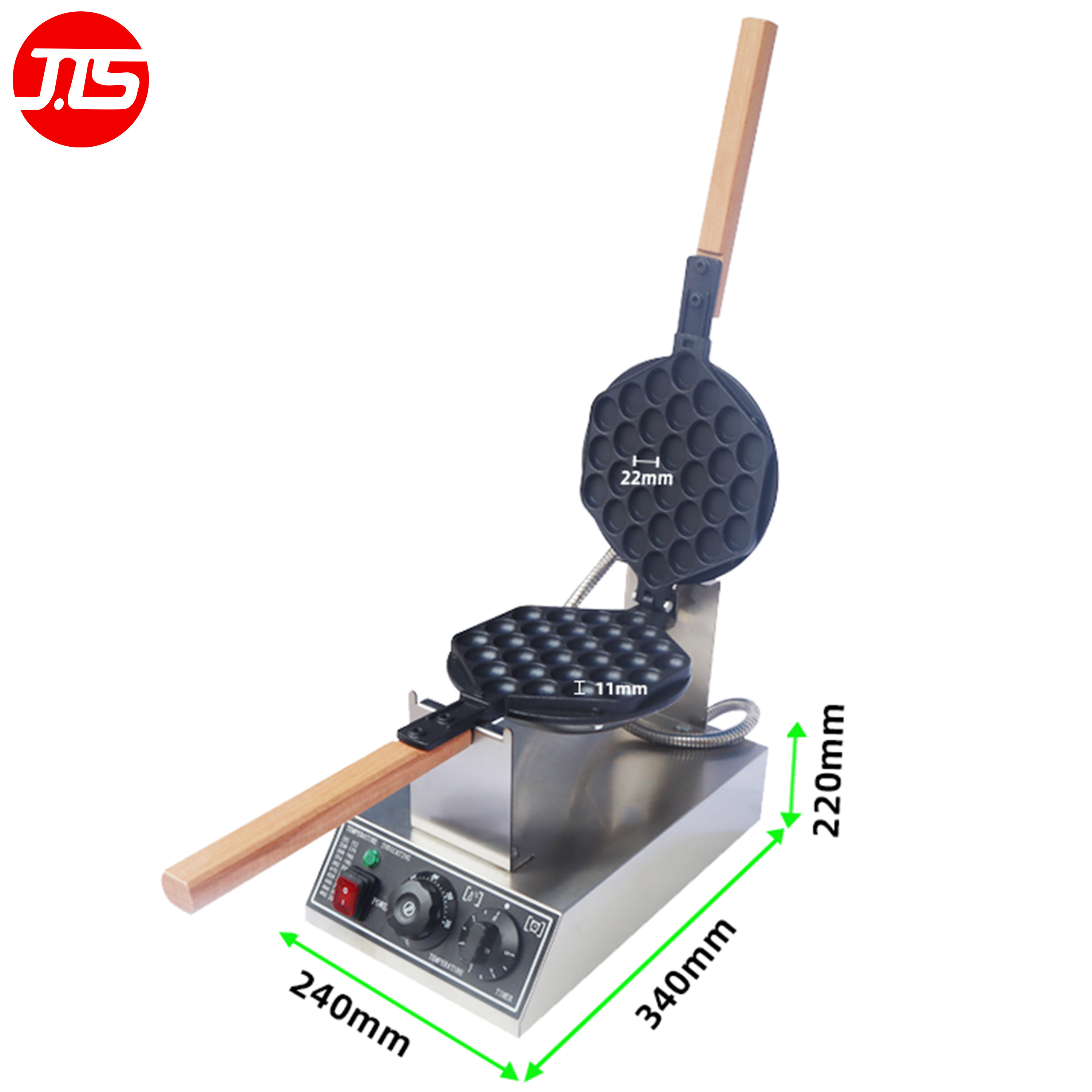 JTS Manufacture Snack Equipment Stainless Non Stick Commercial Belgian Waffle Rotary Machine Egg Bubble Waffle Maker