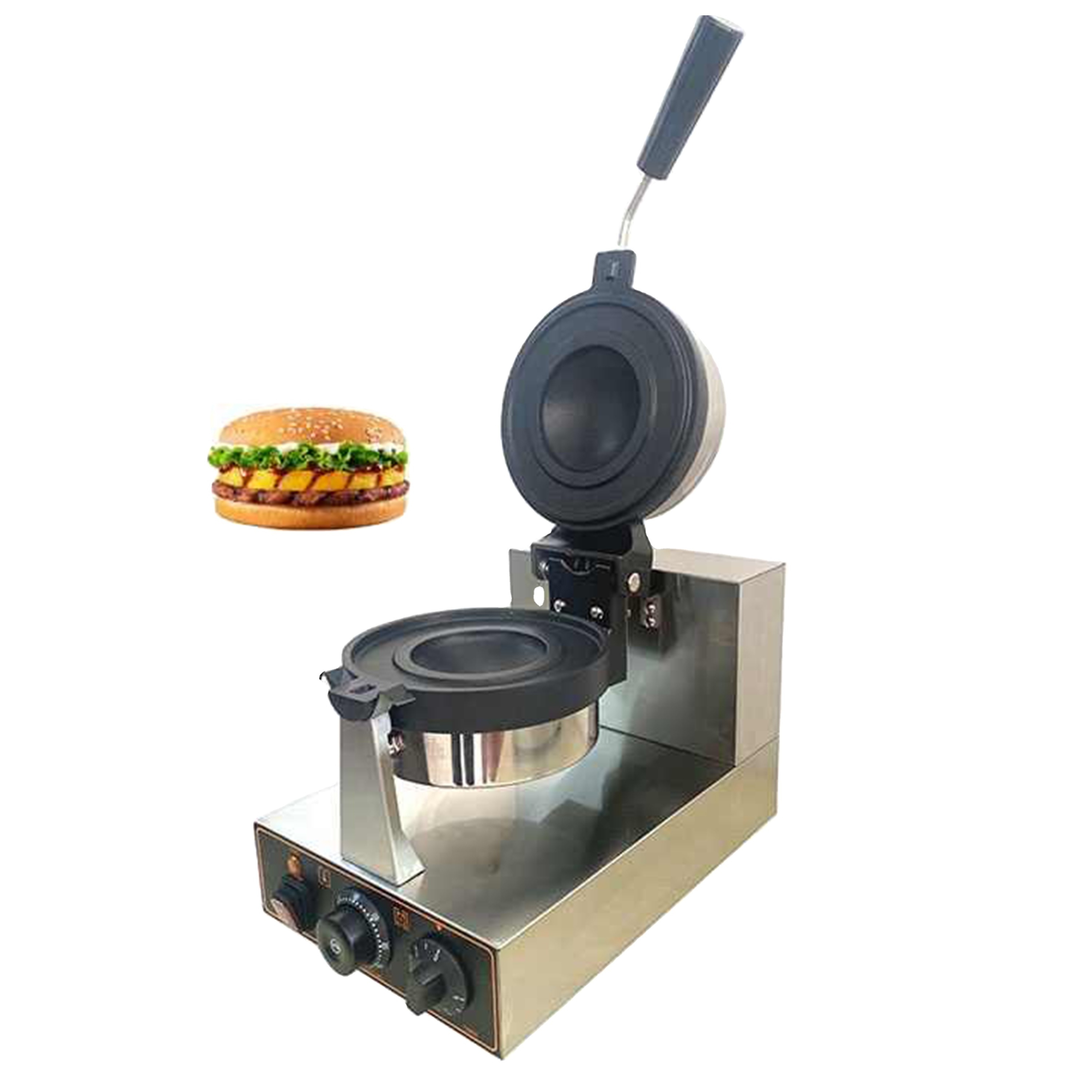 JTS Factory Non-Stick Custom Snack Sandwich Burger Snack Machine Single Pan Gelato Panini Press Maker for Sale