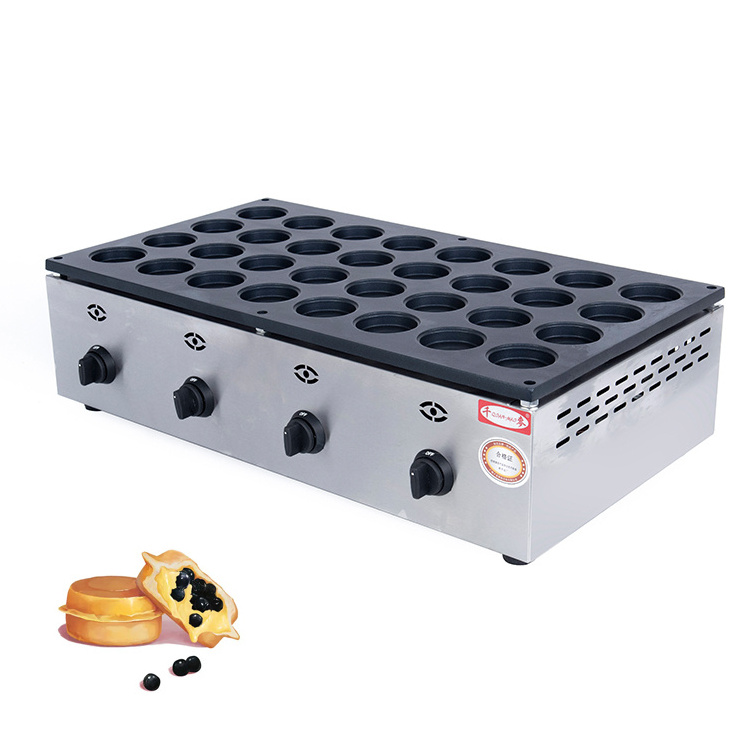 Professional Snack Mahchines Supplier Gas Stainless Steel Panacke Maker 32 Holes Red Bean Cake Maker Machine