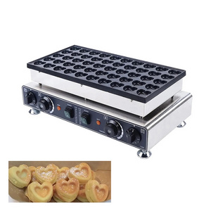 Commercial Poffertjes Grill Maker 50 Holds Mini Heart Shaped Waffle Maker Non-Stick Dutch Pancake Maker Machine