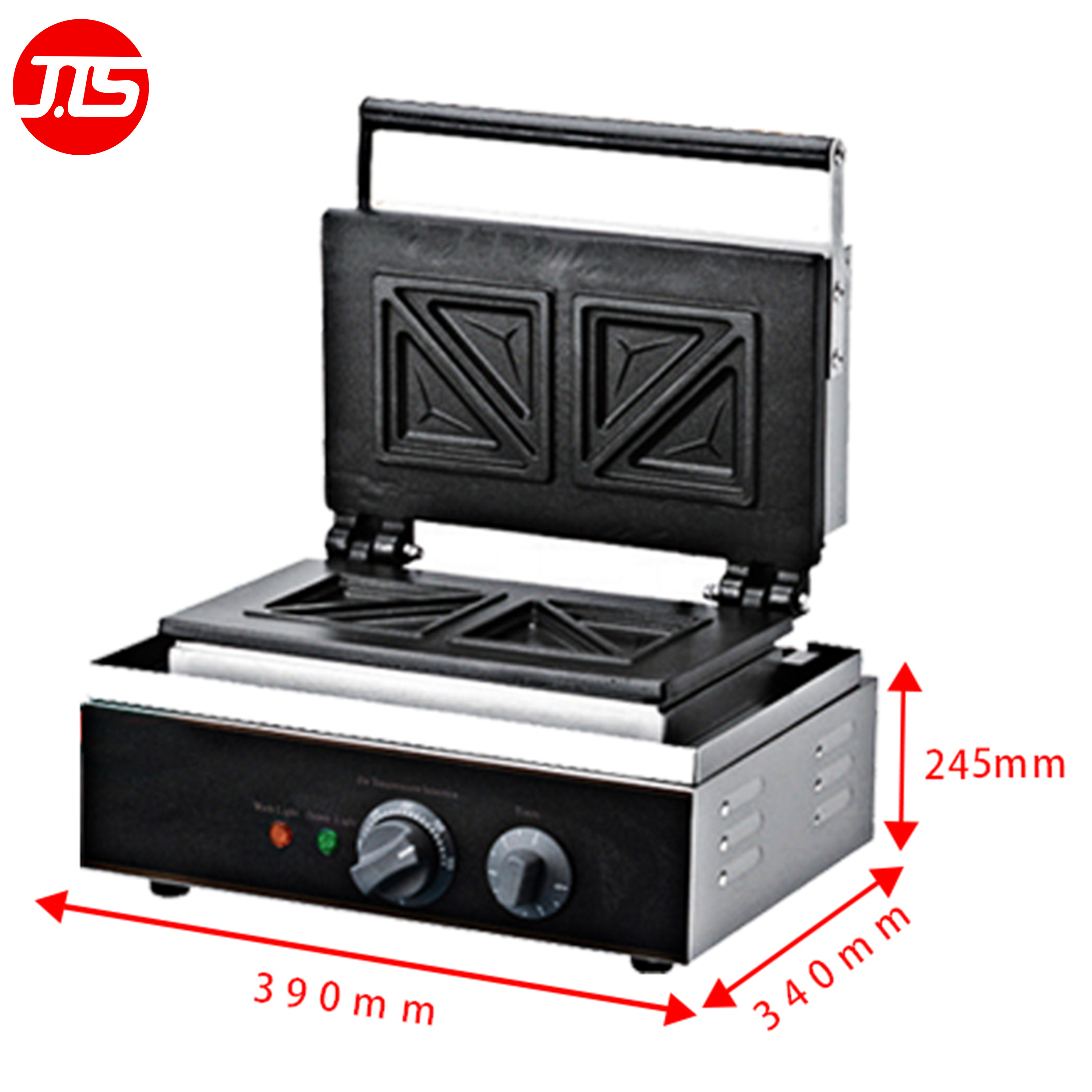 JTS  Belgian Gas Mini Commercial Vertical Honeycomb OK Silver Crest Electric Sandwich Paninja Waffle Maker Industrial Machine.