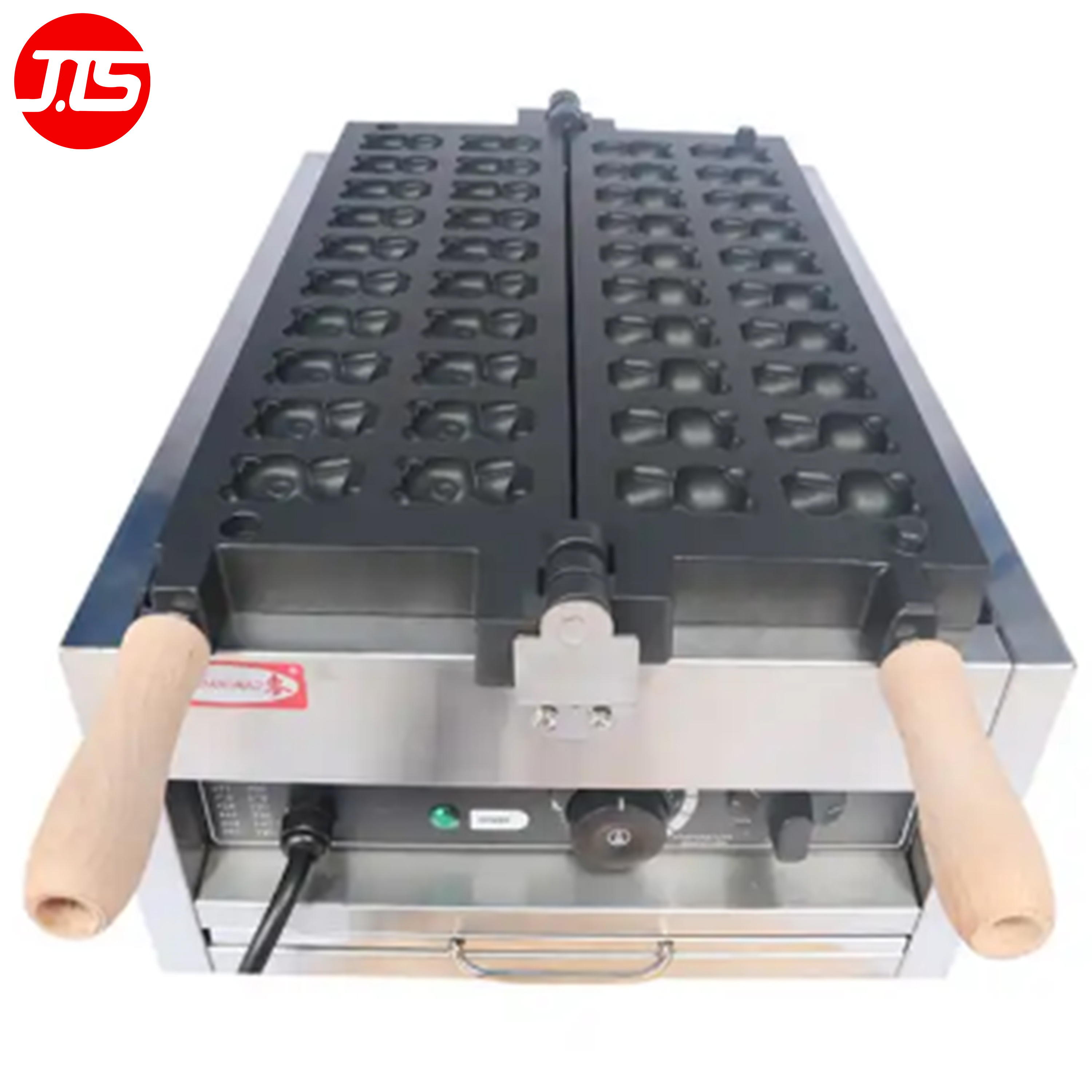 JTS OEM Industrial Commercial Non-Sticking Stainless Steel Snack Machines Custom Lovely Bear Shape Waffle Maker