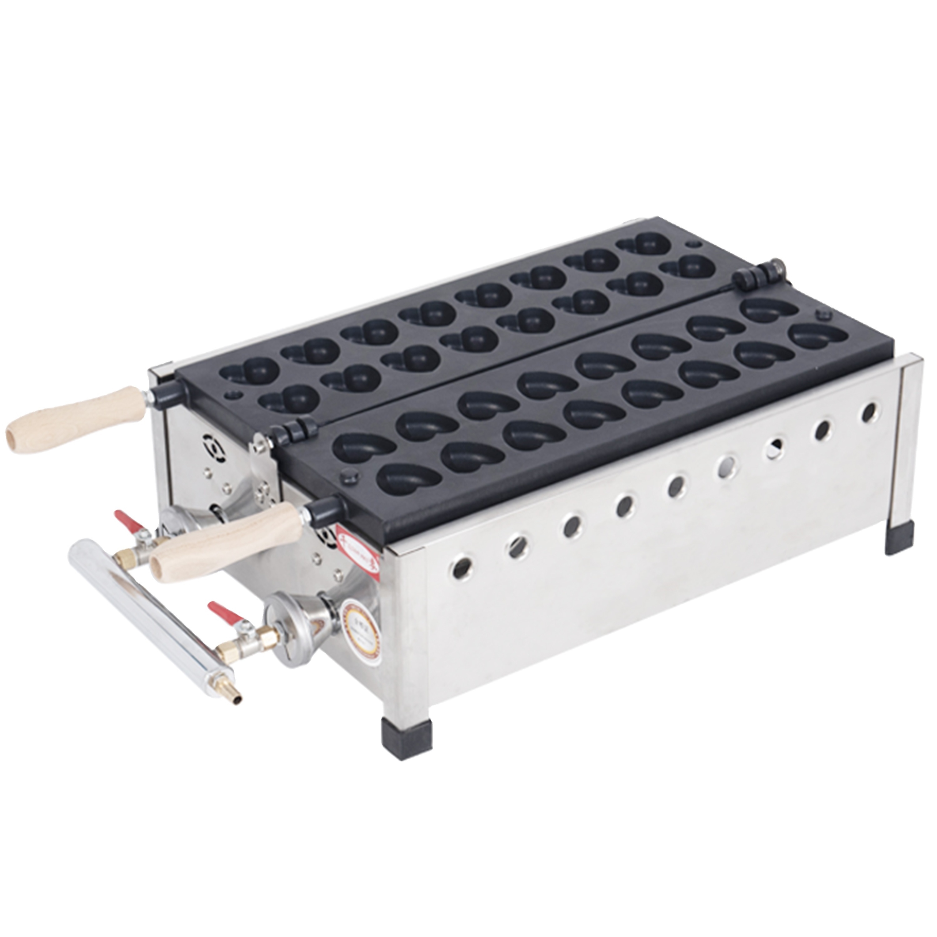 JTS High-Efficiency Catering Manufacturers Craft Custom Mini Gas Heart-Shaped Waffle Makers for Commercial and Industrial Use.