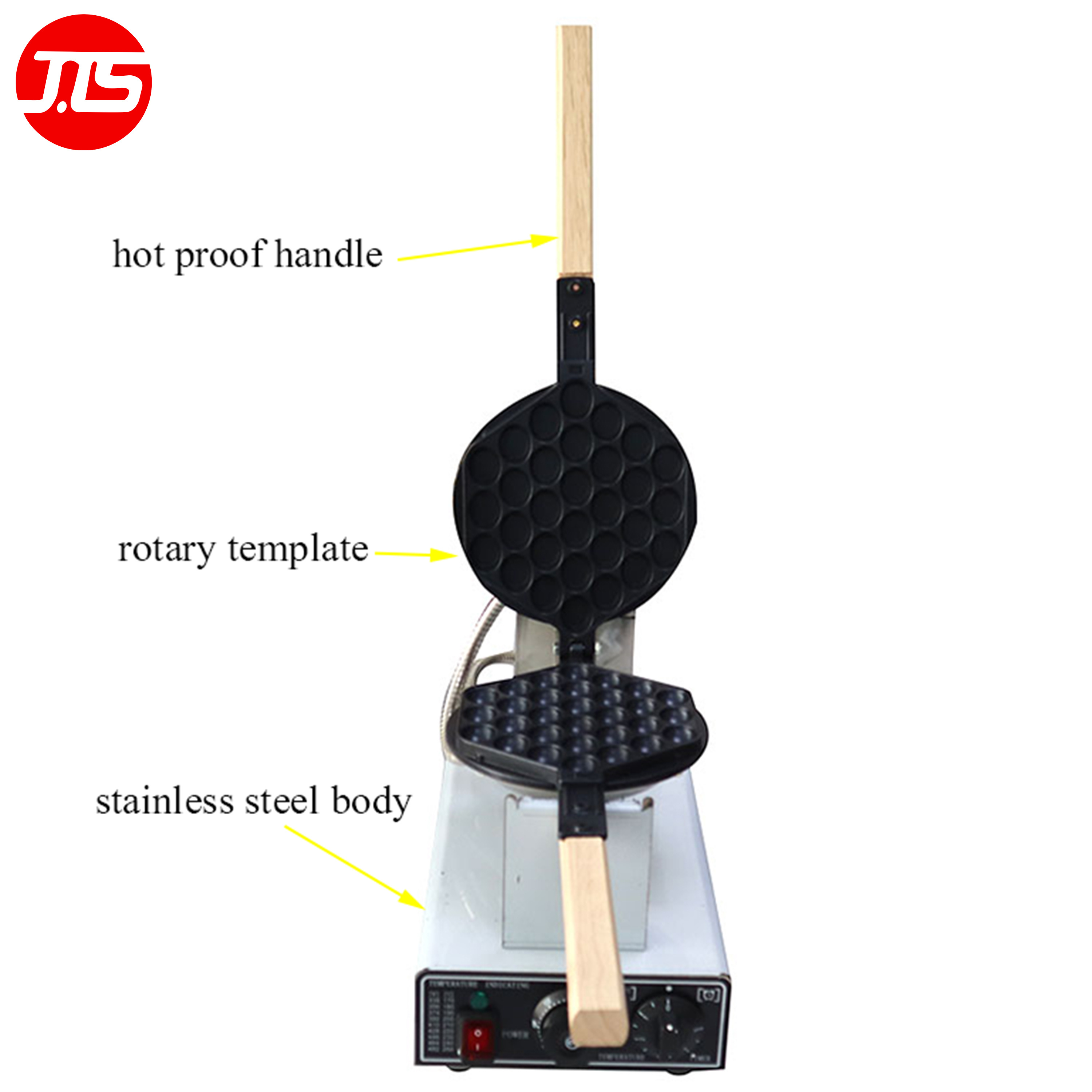 JTS Manufacture 2024 Heavy Duty Snack Equipment Commercial Belgian Waffle Rotary Machine Egg Bubble Waffle Maker Machine