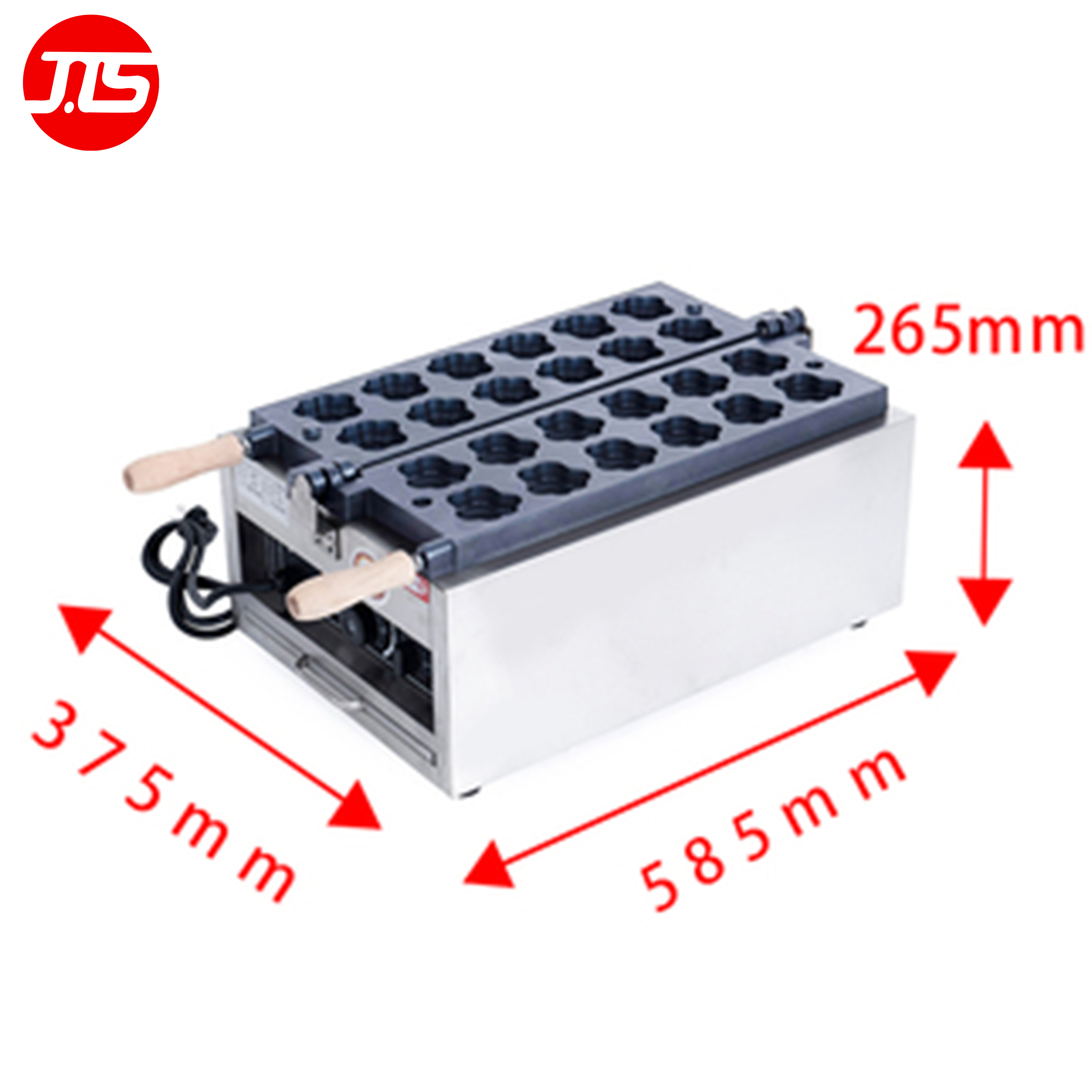 JTS Manufacture Non-Stick Coated Plate Waffle Baking Equipment Snack Waffle Maker with High Quality Thermostat