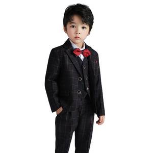 Plaid suits for boys children's suits for the piano performance kids navy blue blazer school uniform