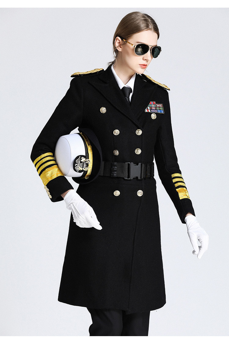 Women security wool coat concierge uniform women's long keep warm security uniforms