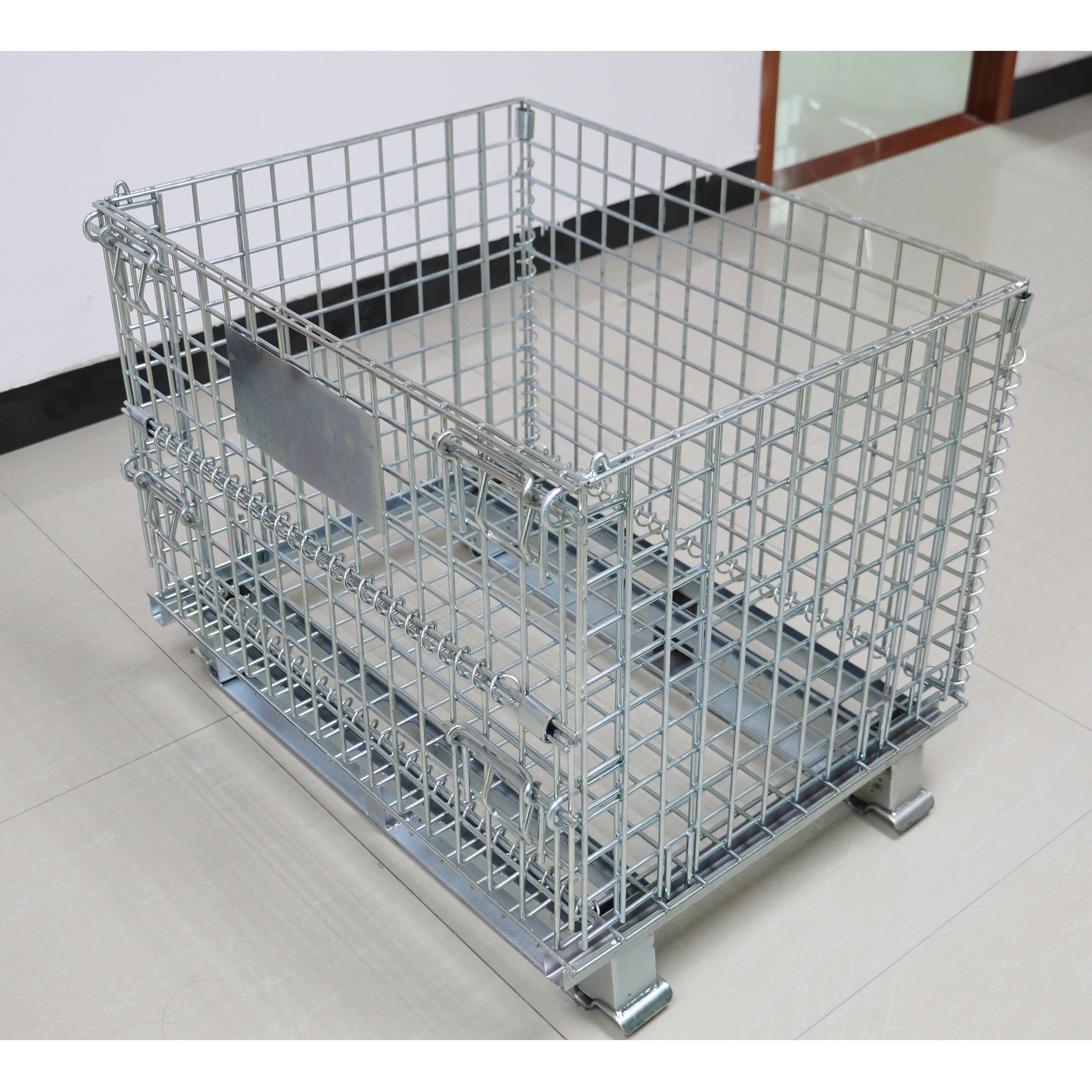 Wholesale stackable recyclable metal storage containers cage for warehouse