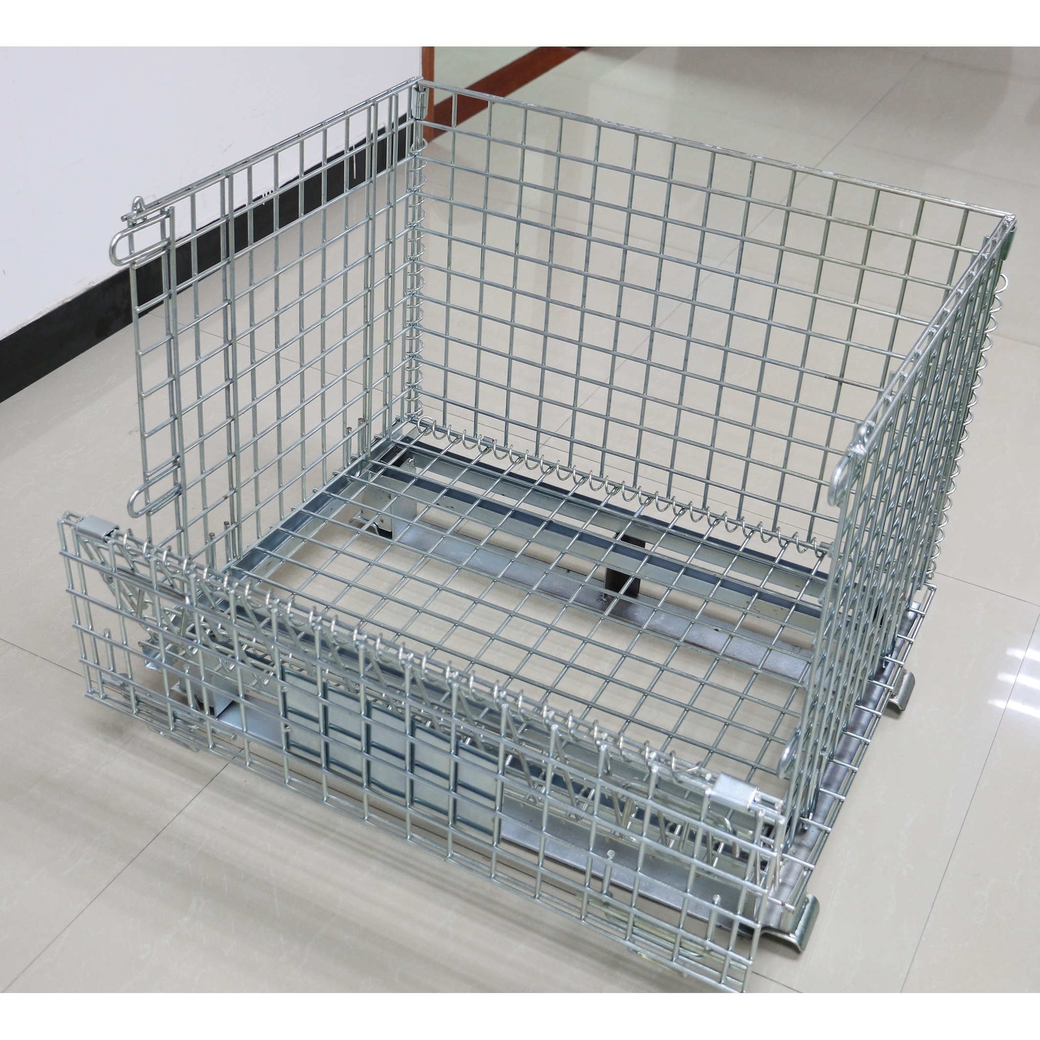 Wholesale stackable recyclable metal storage containers cage for warehouse