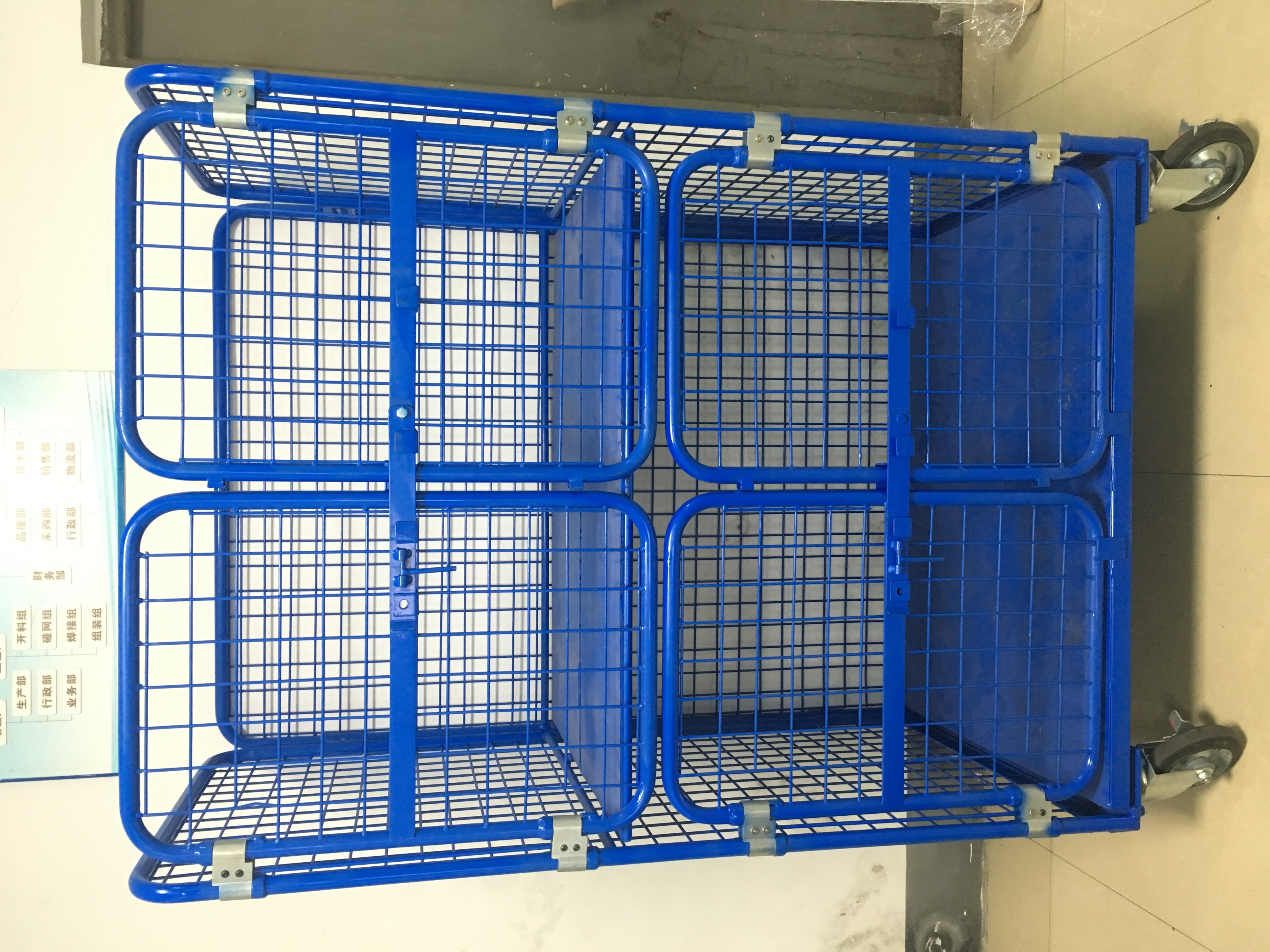 Foldable Metal Zin Plated Logistics Collapsible Warehouse Security Qualified Cargo Storage Nestable Wire Mesh Roll Cage