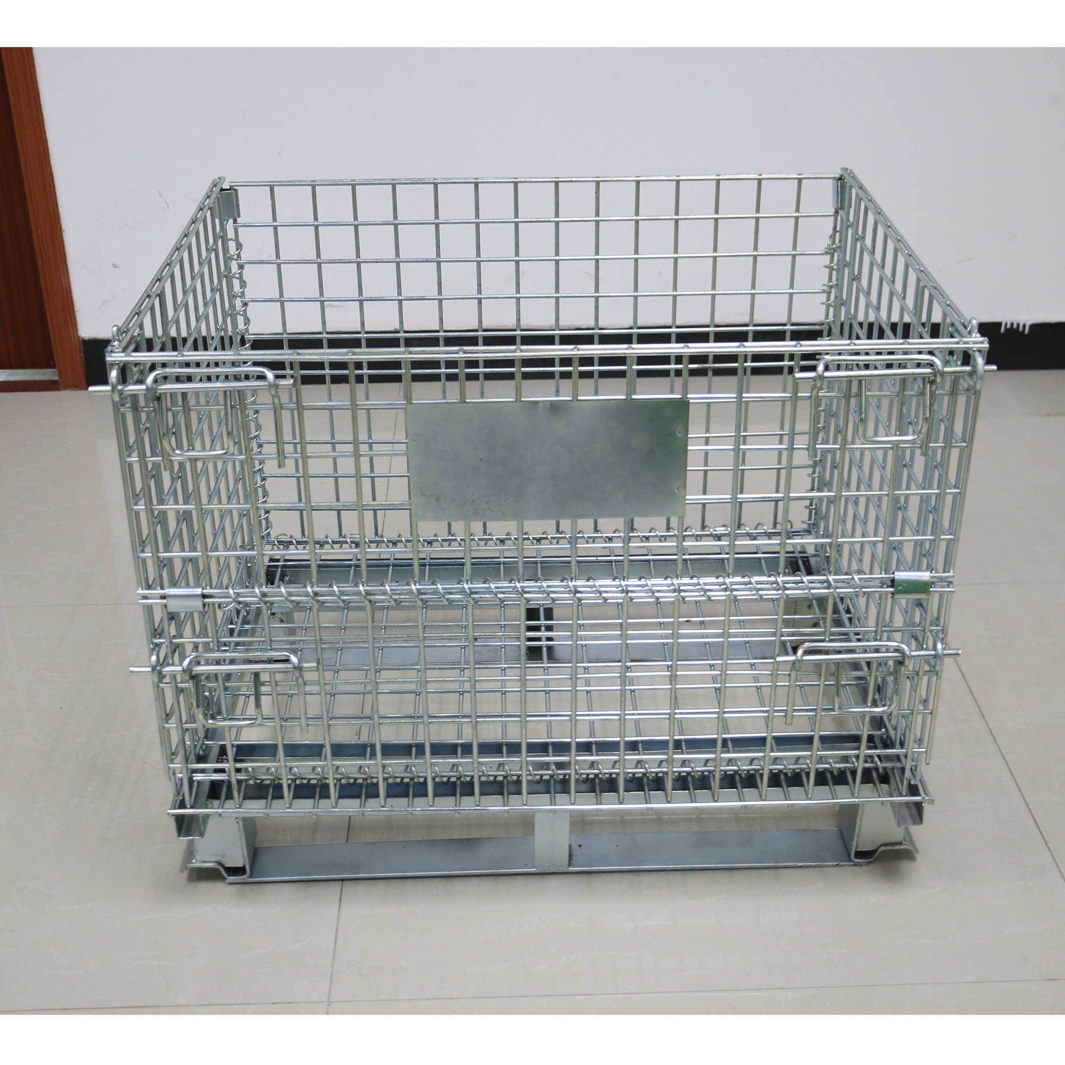 Wholesale stackable recyclable metal storage containers cage for warehouse