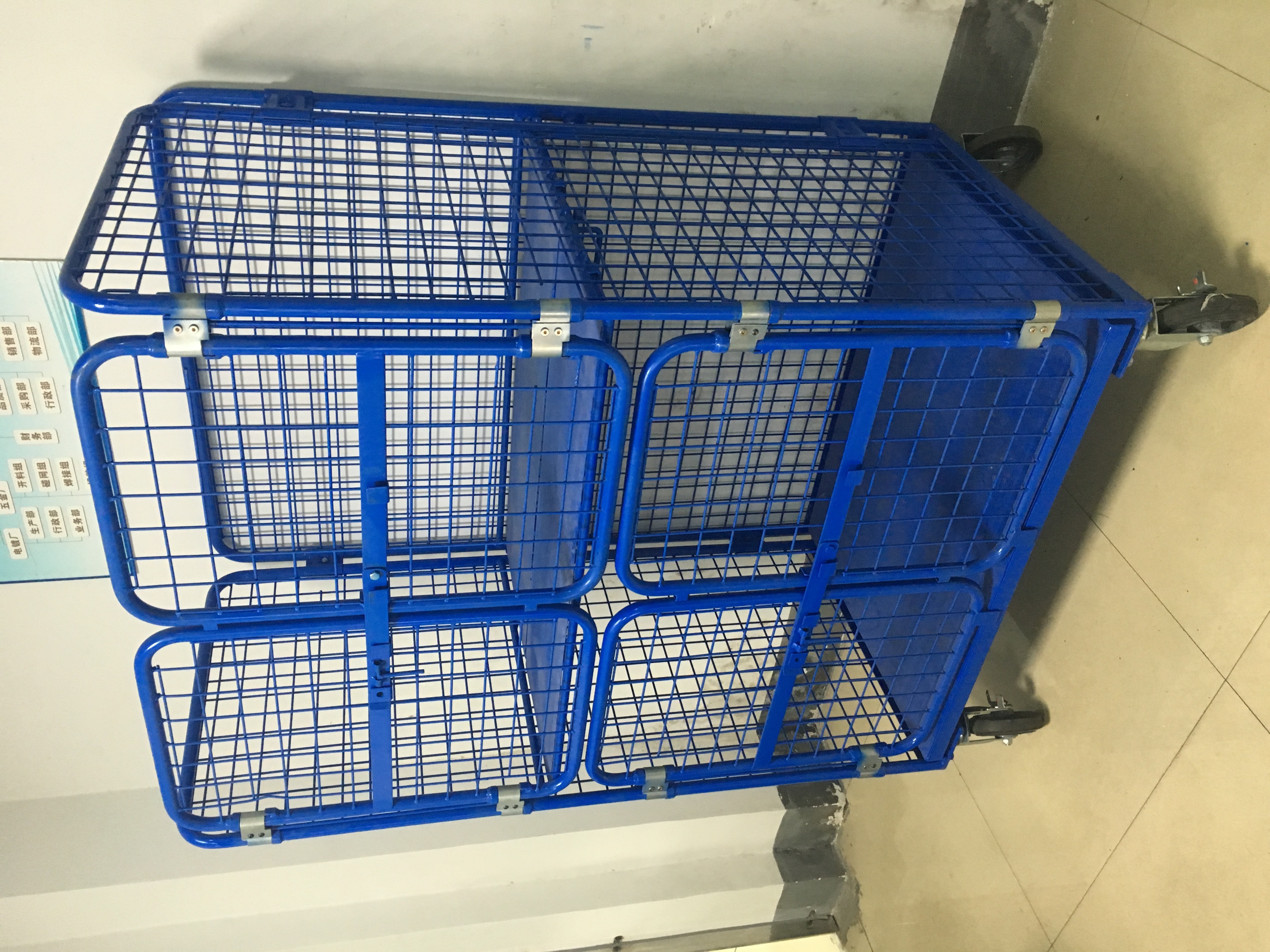 Foldable Metal Zin Plated Logistics Collapsible Warehouse Security Qualified Cargo Storage Nestable Wire Mesh Roll Cage