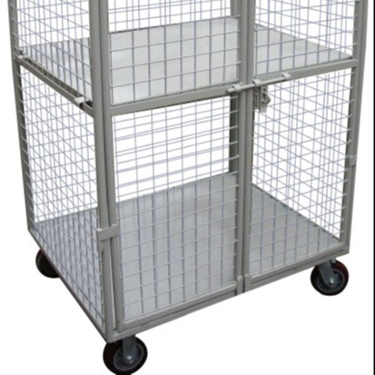 Foldable Metal Zin Plated Logistics Collapsible Warehouse Security Qualified Cargo Storage Nestable Wire Mesh Roll Cage