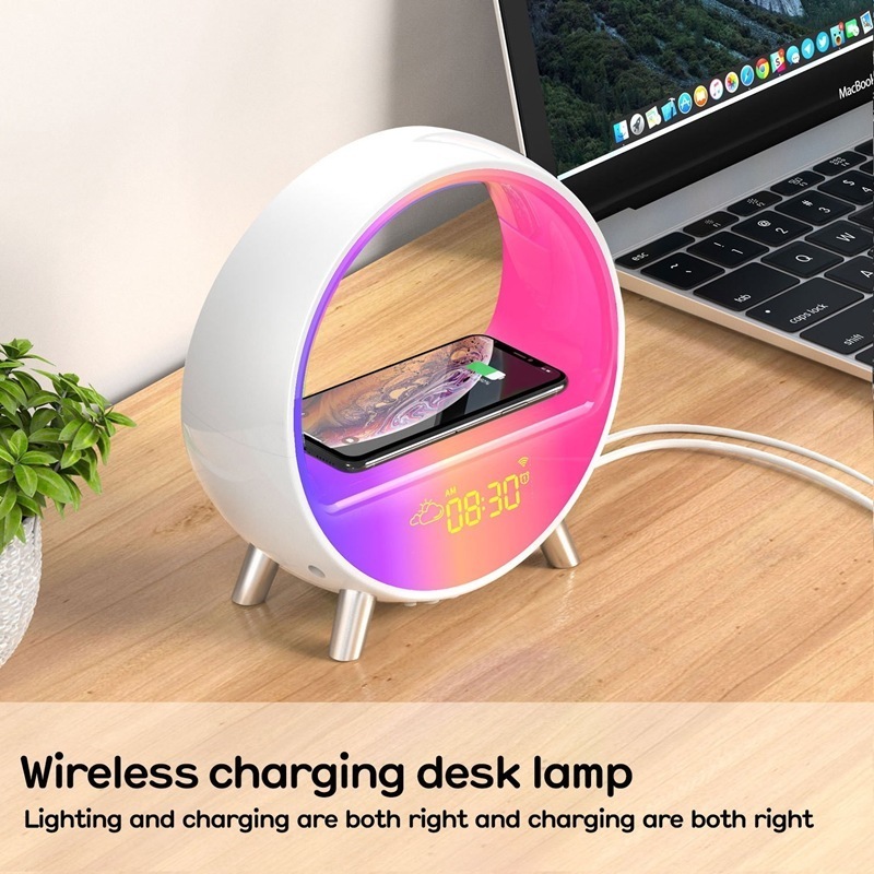 Smart Living Room Bedroom Led Lamp Digital Desk Mobile Phone Wireless Charger Charging Fast Chargers