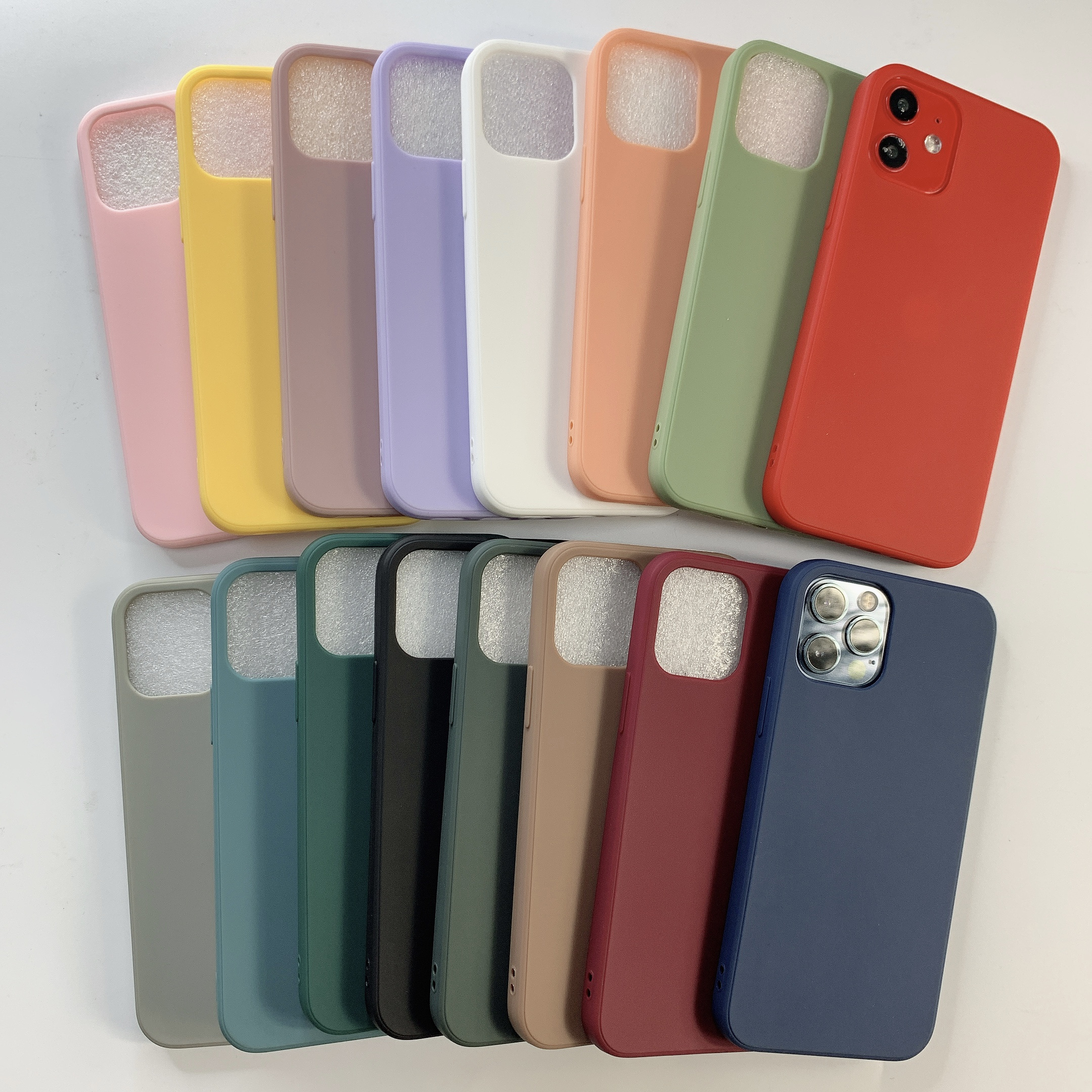 1.5mm thickness  Silicon Matte Cover Mobile Phone Case Colorful TPU Soft Silicone Case for iPhone 15 14 13 12 11